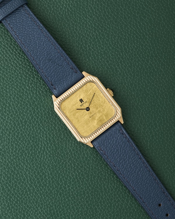 Bouverie 9K British London Yellow Gold Tank Quartz Vintage 1983 - image 2