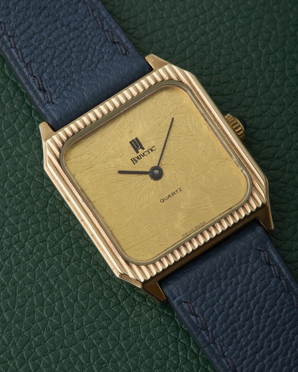 Bouverie 9K British London Yellow Gold Tank Quartz Vintage 1983 - image 8