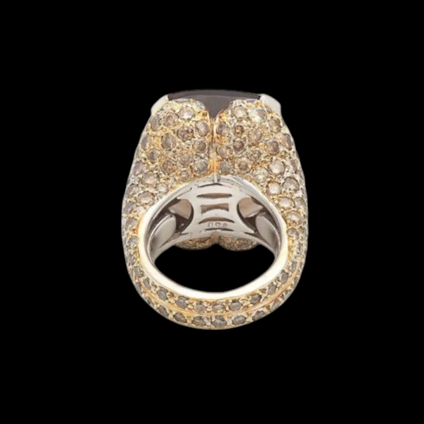 Vintage Smokey Quartz and Diamond Ring. - image 4