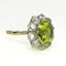 Peridot & Old Cut Diamond Cluster Ring - image 5