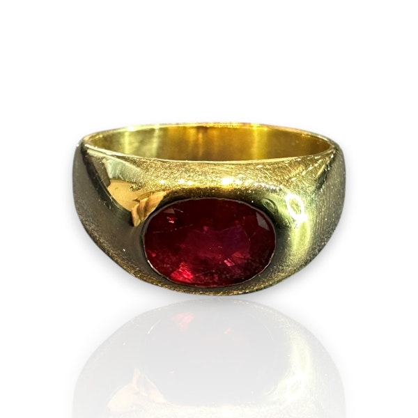 1.5ct Natural Ruby • 18k Yellow Gold • French Mark - image 2