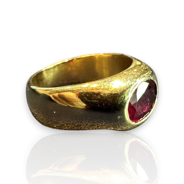 1.5ct Natural Ruby • 18k Yellow Gold • French Mark - image 3