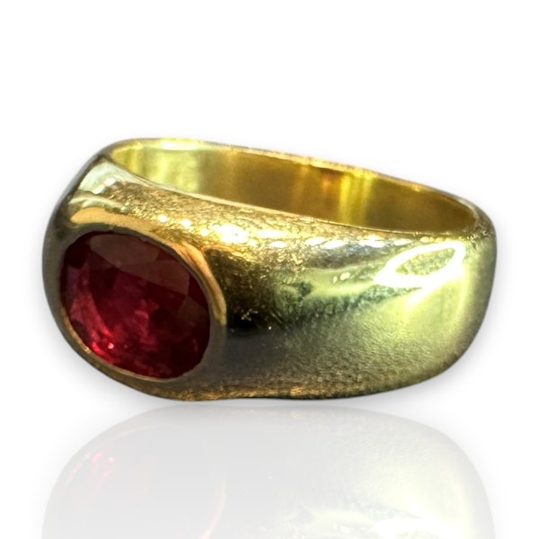 1.5ct Natural Ruby • 18k Yellow Gold • French Mark - image 5