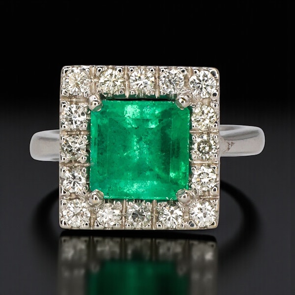 Vintage Emerald Diamond Ring at Deco&Vintage Ltd - image 2