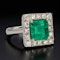 Vintage Emerald Diamond Ring at Deco&Vintage Ltd - image 3