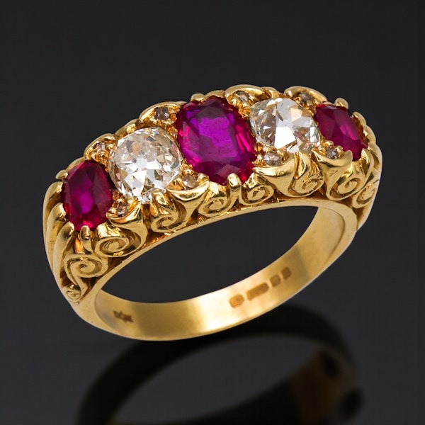 Lovely Burmese Ruby Diamond Ring at Deco&Vintage Ltd - image 4