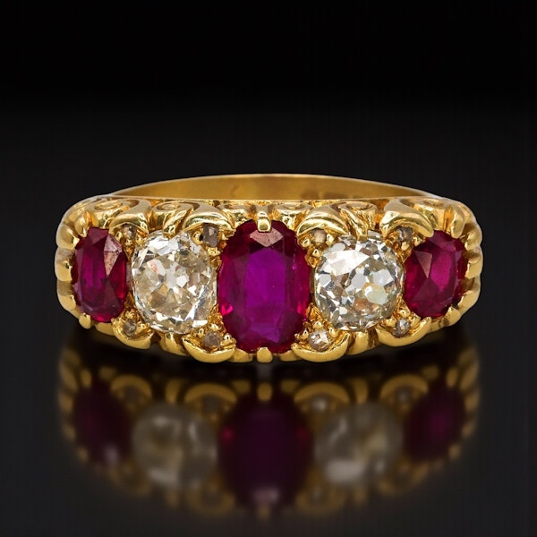 Lovely Burmese Ruby Diamond Ring at Deco&Vintage Ltd - image 3