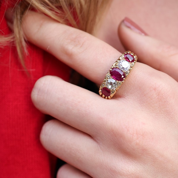 Lovely Burmese Ruby Diamond Ring at Deco&Vintage Ltd - image 2