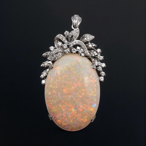 Large Opal Diamond Pendant/Brooch at Deco&Vintage Ltd - image 3