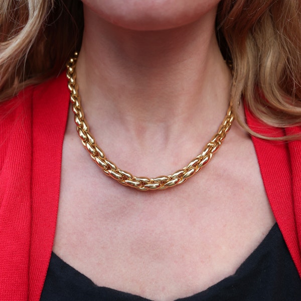 Lovely French 18ct Gold And Sapphire Necklace at Deco&Vintage Ltd - image 1