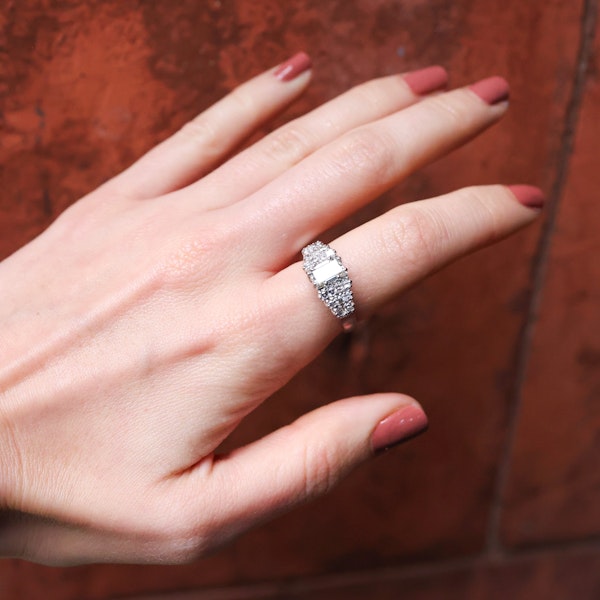 1.1ct Emerald-cut Diamond 18ct White Gold Ring at Deco&Vintage Ltd - image 2