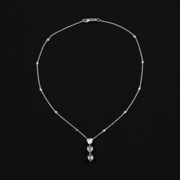 Lovely Graduated Diamond Heart pendant,Deco&Vintage,stand 324 - image 4