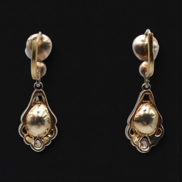 Lovely Victorian Natural Pearl And Diamond Earrings at Deco&Vintage Ltd - image 4