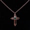 Antique cross pendant in imperial topaz and emerald - image 1