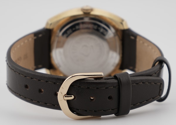 Vintage Orfina Automatic Golden Flame Day Date Blue Dial Swiss Men’s Watch - image 5