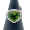 18ct Gold Heart-Shaped Peridot & Diamond Cluster Ring - image 4