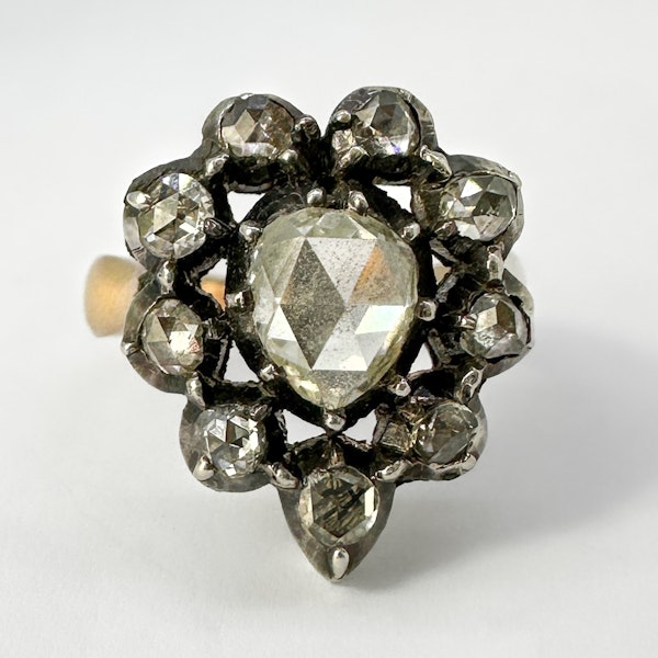 Antique Rose Cut Diamond Cluster Ring - Saddingtons Jewellery Stand 375 - image 1
