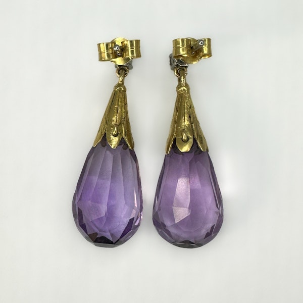 Large Amethyst Drop Earrings - Saddingtons Jewellery Stand 375 - image 3