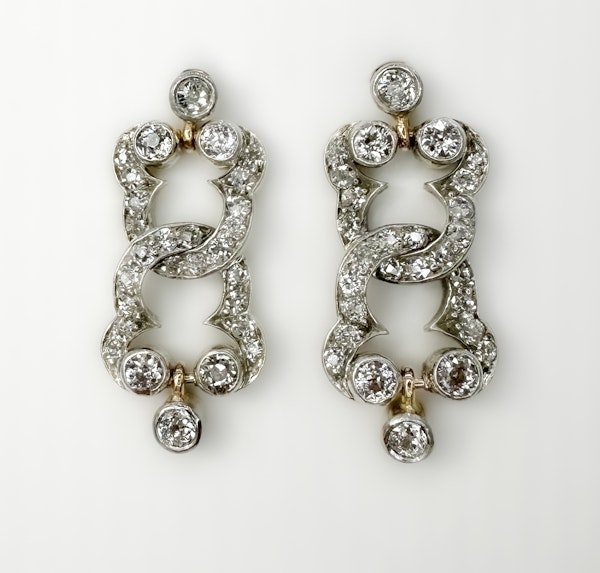 Antique Diamond Rub Over Drop Earrings - Saddingtons Jewellery Stand 375 - image 2