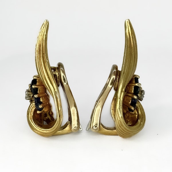 Kutchinsky Sapphire Diamond Swirl Earrings - Saddingtons Jewellery Stand 375 - image 4