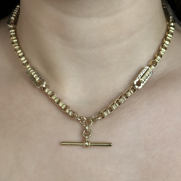 Antique Albert Chain Fancy Link - Saddingtons Jewellery Stand 375 - image 1