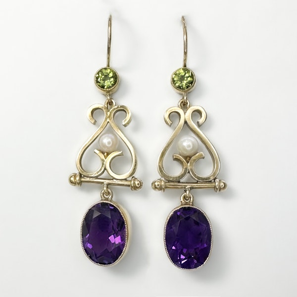 Antique Suffragette Drop Earrings - Saddingtons Jewellery Stand 375 - image 1