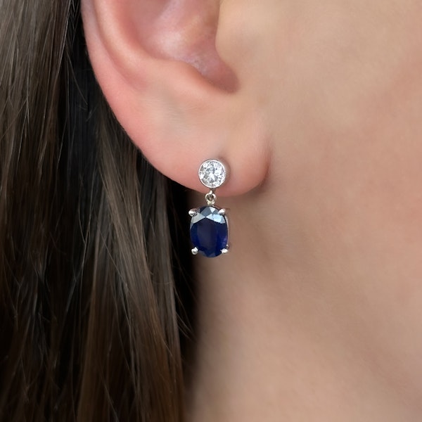 Sapphire and Diamond Drop Earrings - Saddingtons Jewellery Stand 375 - image 2