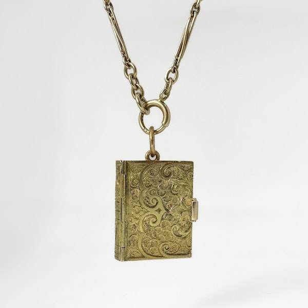 Rare Antique Book Locket - Saddingtons Jewellery Stand 375 - image 1