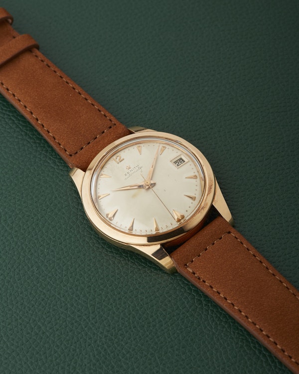Zenith 18k Rose Gold Spillmann Case Cal.71 Automatic Vintage Watch - image 6