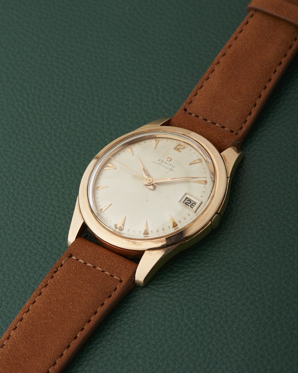 Zenith 18k Rose Gold Spillmann Case Cal.71 Automatic Vintage Watch - image 8