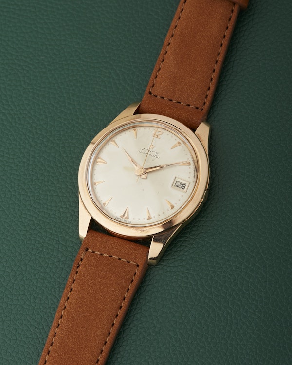 Zenith 18k Rose Gold Spillmann Case Cal.71 Automatic Vintage Watch - image 7