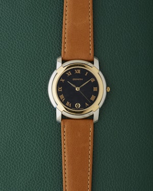 Zenith NOS Ref. 19.0130.387 Vintage Two Toned Black Dial Watch