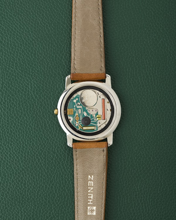 Zenith NOS Ref. 19.0130.387 Vintage Two Toned Black Dial Watch - image 10