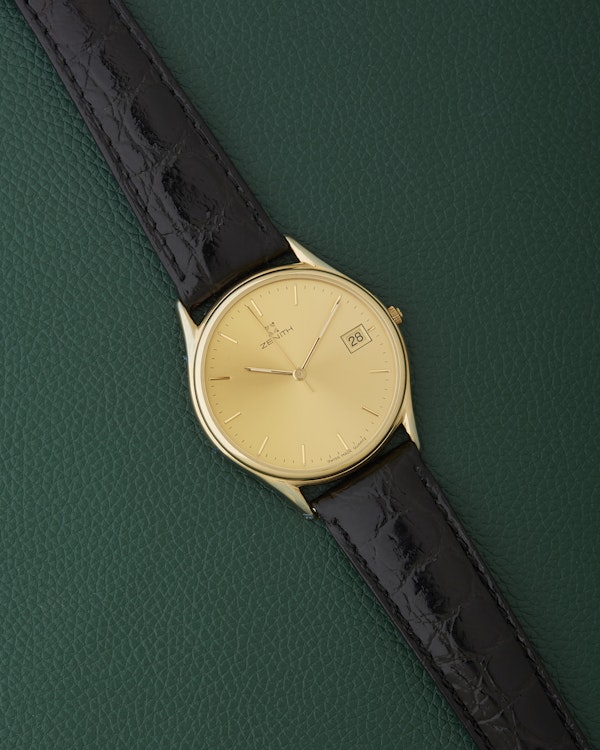 Zenith NOS Ref. 27.2190.226 Gold Plated Signed Strap & Buckle - image 2