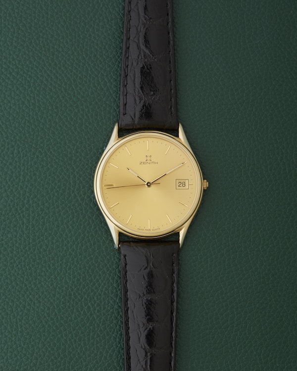 Zenith NOS Ref. 27.2190.226 Gold Plated Signed Strap & Buckle - image 1