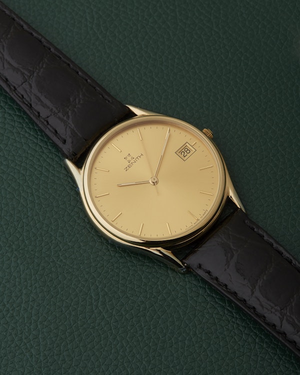 Zenith NOS Ref. 27.2190.226 Gold Plated Signed Strap & Buckle - image 7