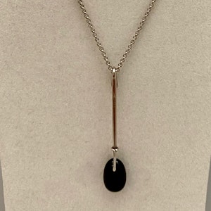 Georg Jensen Onyx Silver Pendant, SHAPIRO & Co since1979