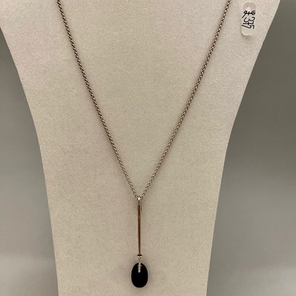 Georg Jensen Onyx Silver Pendant, SHAPIRO & Co since1979 - image 2