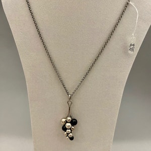 Georg Jensen Onyx Silver Pendant, SHAPIRO & Co since1979