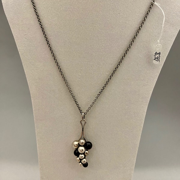 Georg Jensen Onyx Silver Pendant, SHAPIRO & Co since1979 - image 1