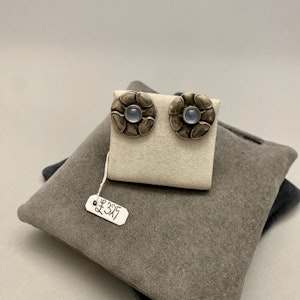 Georg Jensen Moonstone Silver Earrings, SHAPIRO & Co since1979