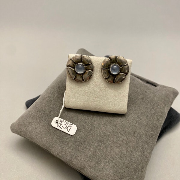 Georg Jensen Moonstone Silver Earrings, SHAPIRO & Co since1979 - image 1