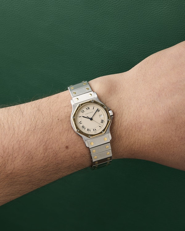 Cartier Santos Octagon Ref.187902 Two Toned 18k Yellow Gold Octagonal Bezel - image 15