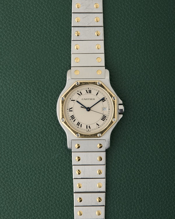 Cartier Santos Octagon Ref.187902 Two Toned 18k Yellow Gold Octagonal Bezel - image 16