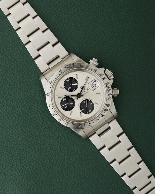 Tudor 94300 Oysterdate 1984 Big Block Panda Vintage Chronograph - image 2