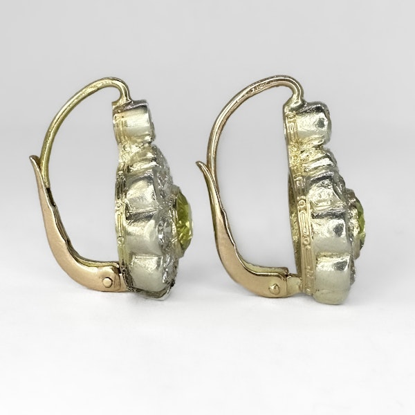 Peridot Diamond Cluster Earrings - Saddingtons Jewellery Stand 375 - image 2
