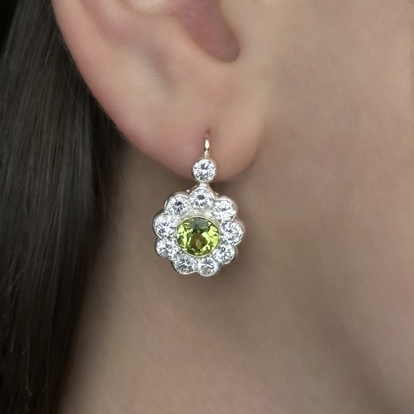 Peridot Diamond Cluster Earrings - Saddingtons Jewellery Stand 375 - image 4