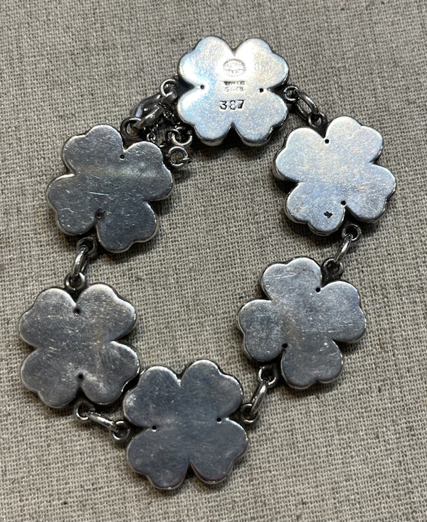 Georg Jensen Bracelet 387 Four Leaf Clover designer Kim Naver. Sterling Silver. Mark Constable Unit 301 - image 2