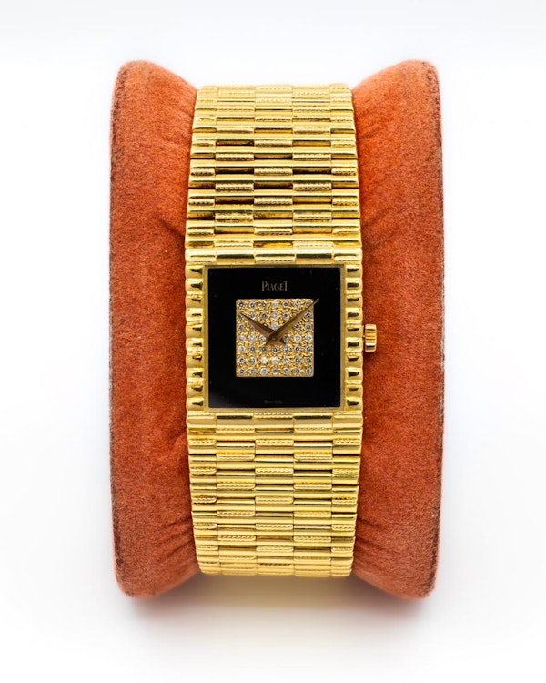 1980 Piaget Traditional ‘Bamboo’ 2131 Onyx & Pave Diamond - image 2