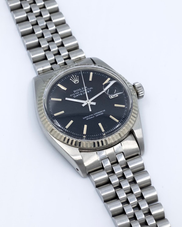 1968 Rolex Datejust 1601 Matt Black ‘Confetti’ Dial Pie-Pan - image 9